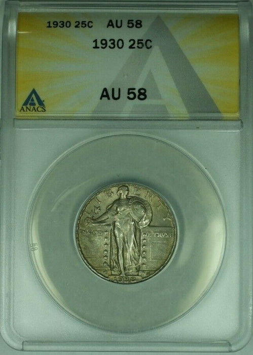 1930 Standing Liberty Silver Quarter 25c Coin ANACS AU-58   (38)