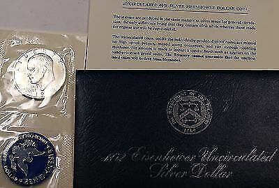 1972-S Uncirculated 40% Silver Eisenhower IKE Dollar Coin Mint Packaging UNC