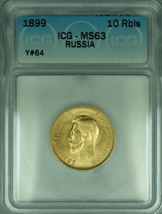 1899 10R Gold Coin ICG MS 63