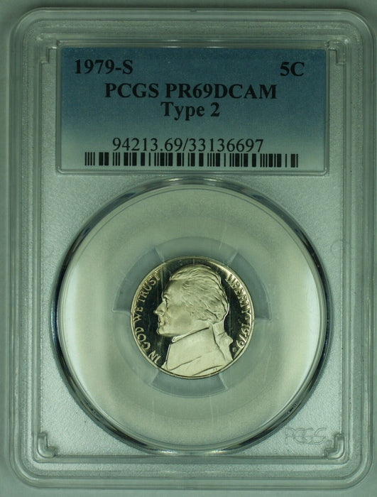 1979-S Proof Jefferson Nickel 5C Type 2 PCGS PR 69 Deep Cameo