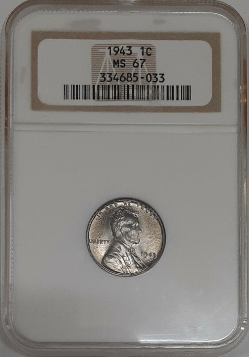 1943 Lincoln Steel Cent 1c NGC MS-67