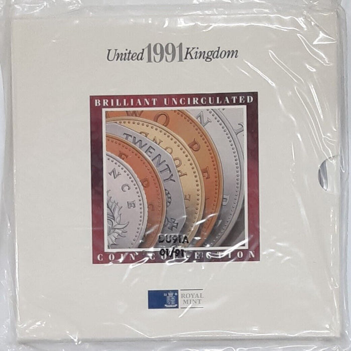1991 United Kingdom Mint Set Brilliant Uncirculated UK Coins 7 Coins Total