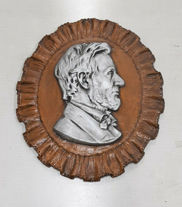 1975 Abraham Lincoln Hi Relief Plaster Wall Plaque 12.5" X 14" by Angelo Roncari