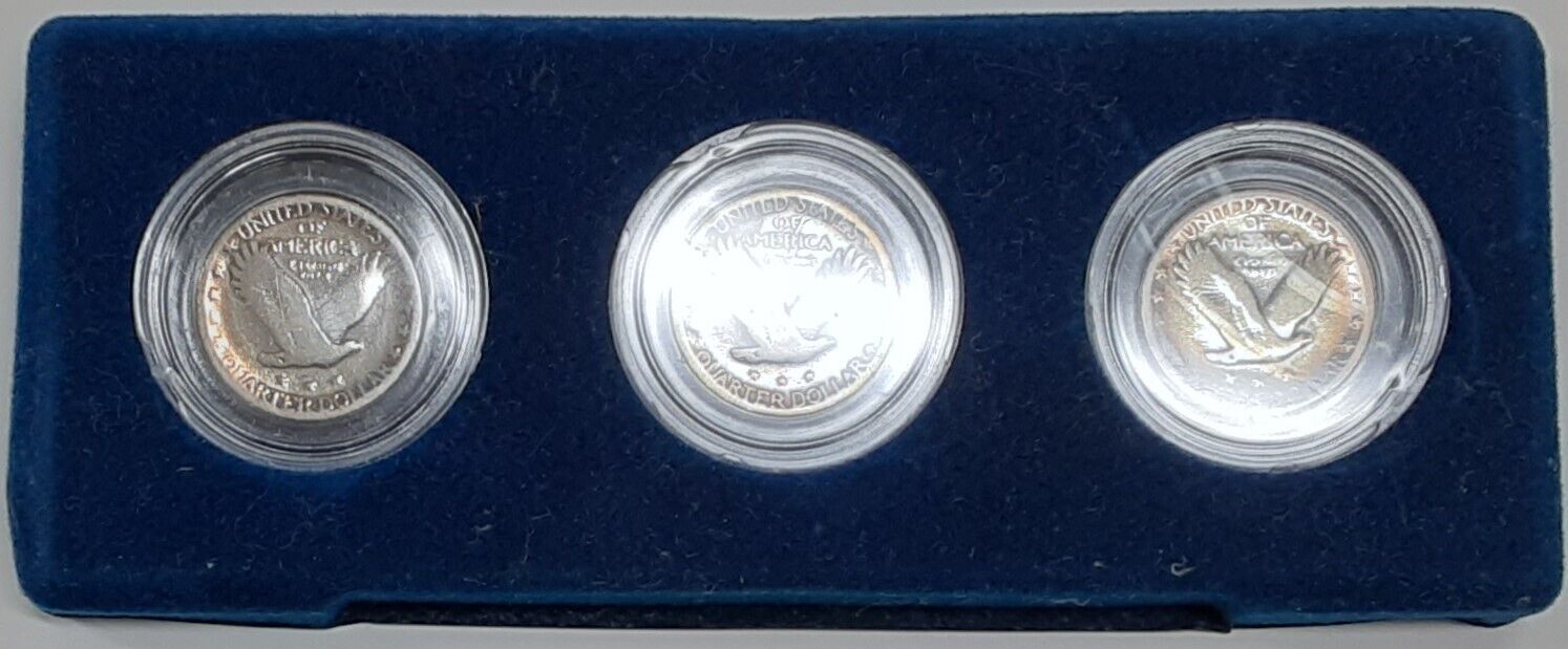Last 3 Years of Standing Liberty Quarters 1928-1930 in Case