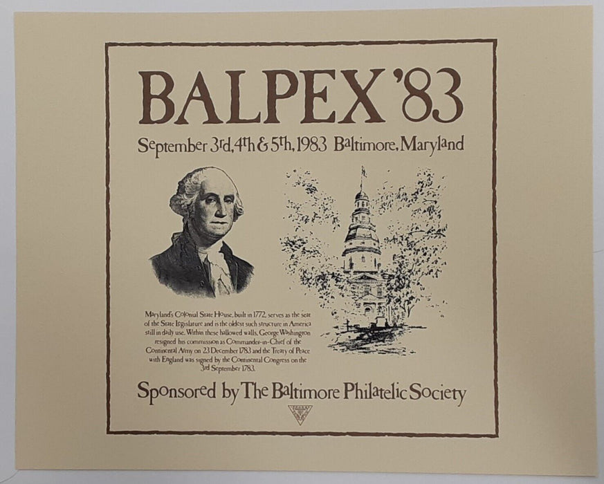IPPDSE Souvenir Card BALPEX '83 in Baltimore/ Washington & State House  F1983