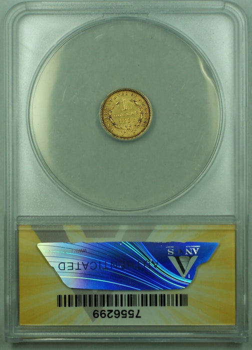 1853 Liberty Head Gold $1 Dollar Coin ANACS AU 50