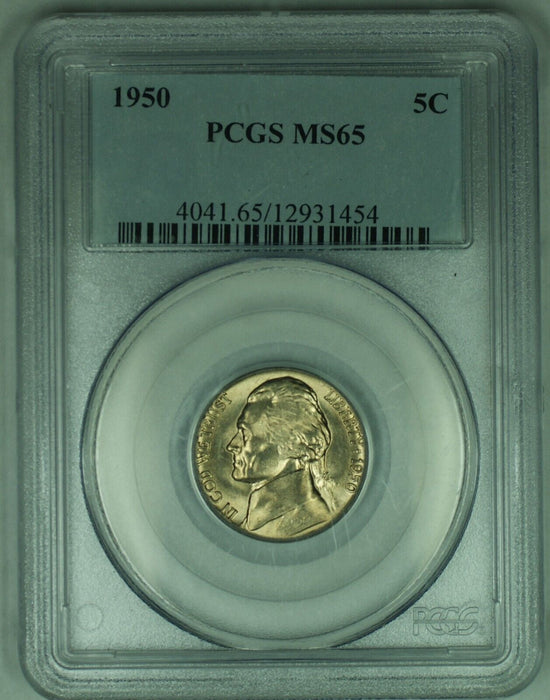 1950 Jefferson Nickel 5C PCGS MS 65
