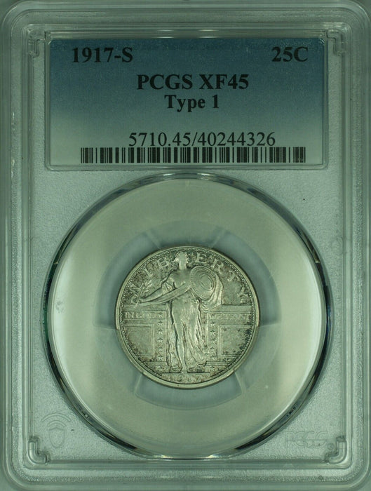 1917-S Standing Liberty Silver Quarter Type 1  PCGS XF-45  (44)