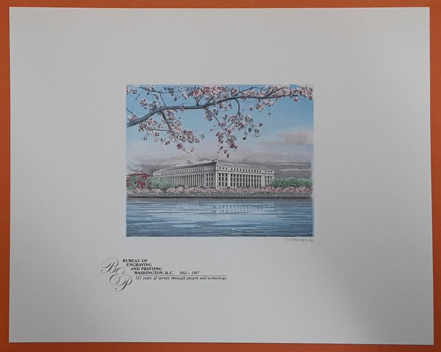 BEP Souvenir Card w/Cherry Blossoms & BEP Building Plain Card/No Seals  B-101