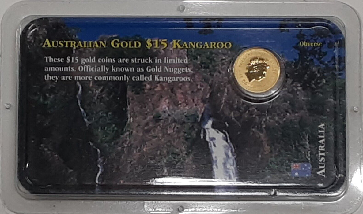 1999-P Australia Kangaroo $15 Gold Coin BU in Littleton Plastic