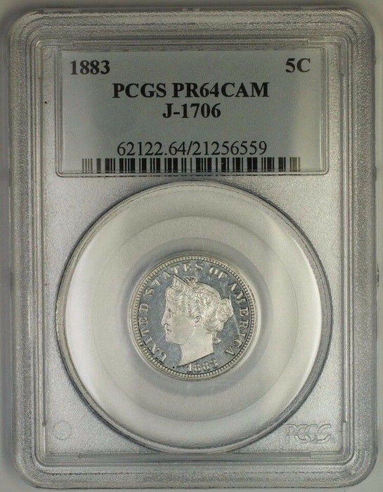 1883 Liberty Nickel Pattern Proof 5c Coin PCGS PR-64 CAM Cameo J-1706 Judd WW