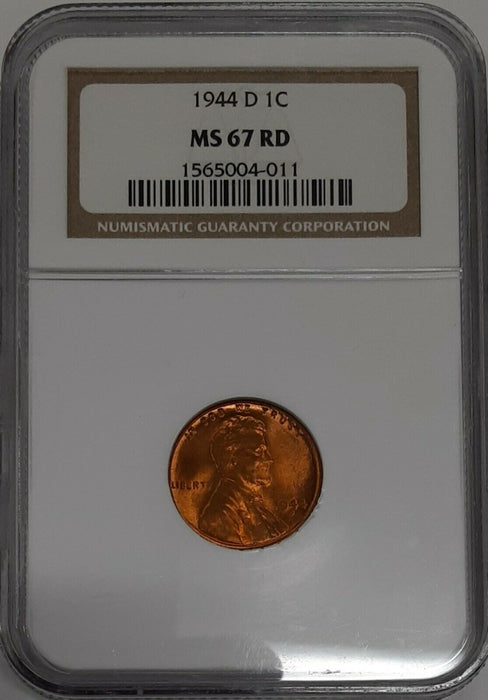 1944-D Lincoln Wheat Cent 1c NGC MS-67 RD