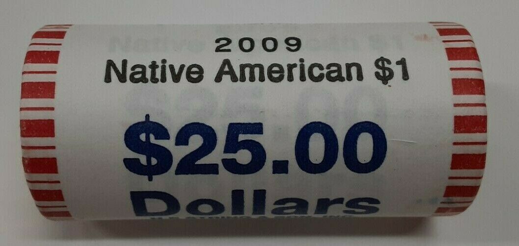 2009 Mint Unknown BU Roll OBW of 25 Sacagawea Native American $1 Dollar Coins