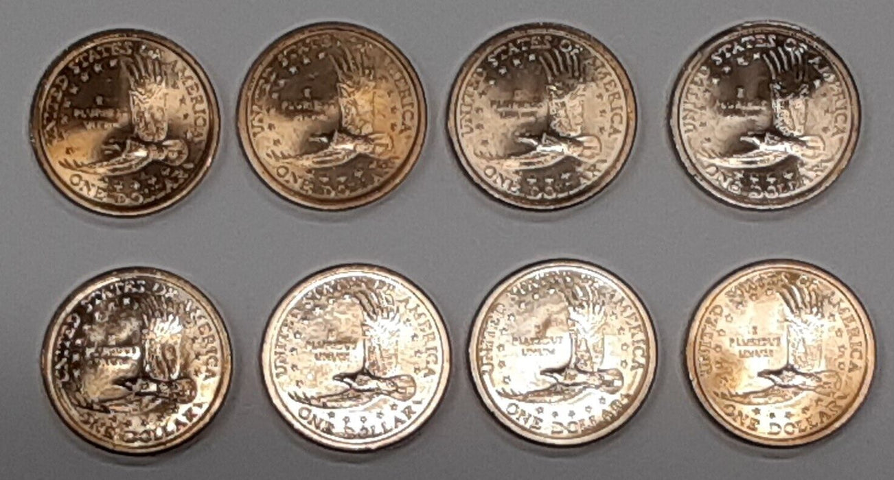 Mini-Roll of 8 BU Sacagawea Dollar Coins $1 2000-2007 in Littleton Coin Tube