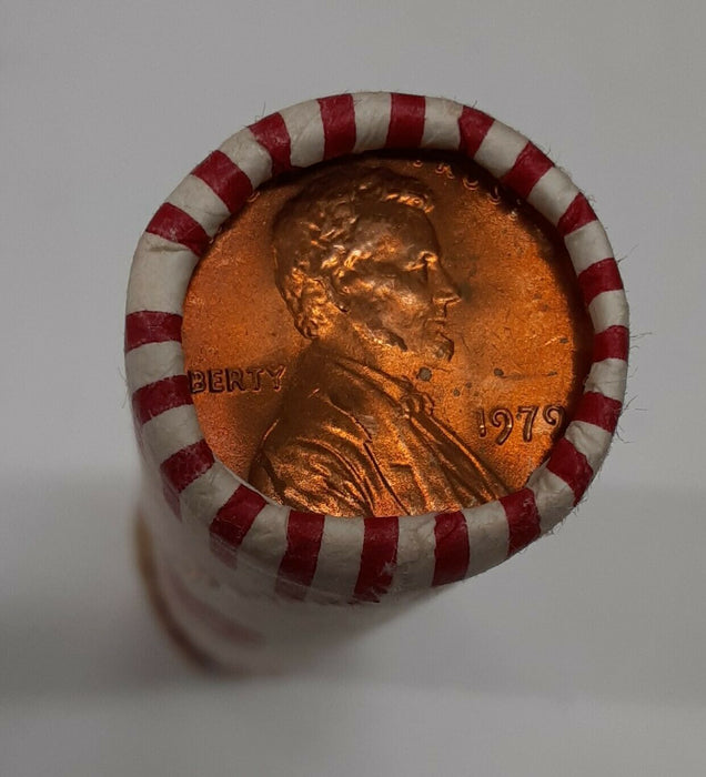 1979 US Lincoln Cents BU Roll 50 Coins Total in OBW - See Photos
