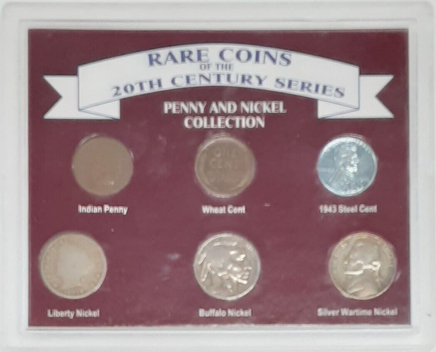 20th Century US Penny & Nickel Collection in Case- See Photos