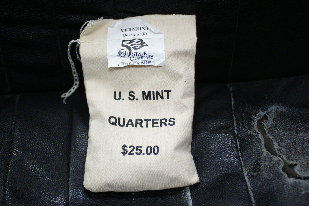 $25 US Mint BU 2001-D Vermont State Quarters Bag in Original Packaging