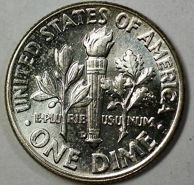 1963-D Brilliant Uncirculated Silver Roosevelt Dime $5 Roll 50 BU Coins