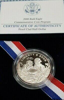 2008-S US Mint Bald Eagle Commemorative Proof Half Dollar in OGP with COA