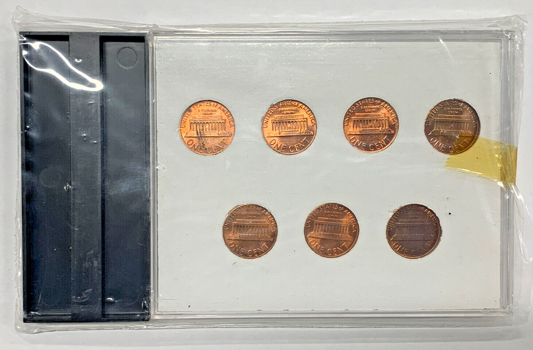 1982 Lincoln Memorial Cent 7 Coin Varieties Set, Brilliant Uncirculated