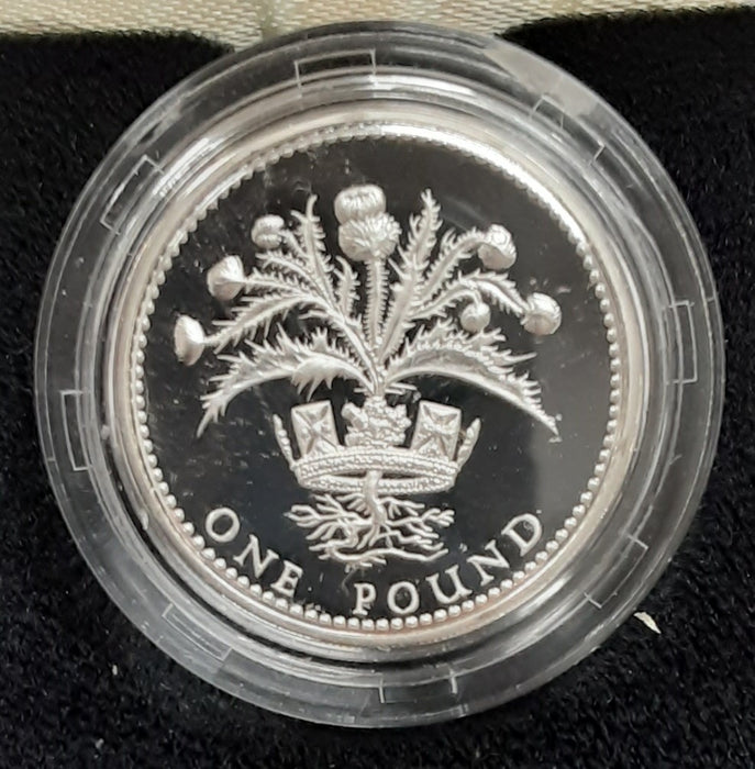 1984 United Kingdom 1 Pound - Proof Silver Piedfort - w/Box & COA