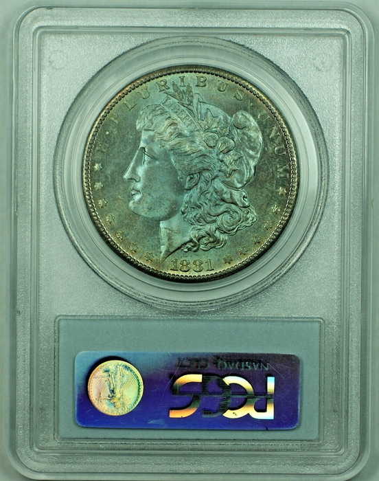 1881-S Morgan Silver $1 Dollar Coin Rainbow Tone PCGS MS 66 (JG)