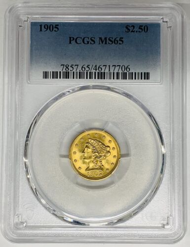 1905 $2.50 Liberty Head Quarter Eagle Gold Coin PCGS MS 65 (C)