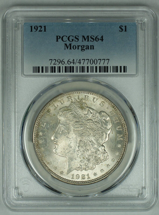 1921 Morgan Silver $1 Dollar Coin PCGS MS 64 (8) K