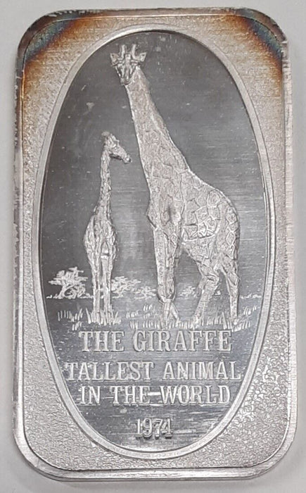 US Silver Corp .999 Fine 1 Troy Oz Silver Bar - Giraffe/Tallest Animal SB 45