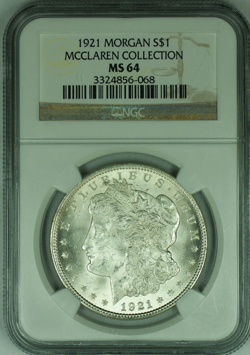 1921 Morgan Silver Dollar $1 Coin NGC MS 64 (49)