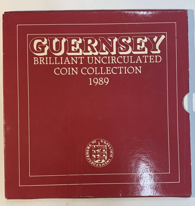 1989 Guernsey Brilliant Uncirculated 7 Coin Set (Royal Mint)