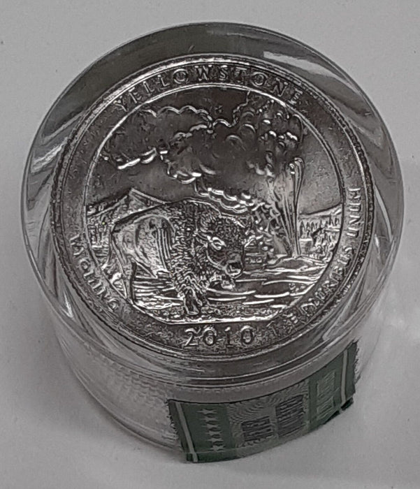 2010 Yellowstone NP ATB Quarters - 12 BU Coins in Sealed Danbury Mint Roll
