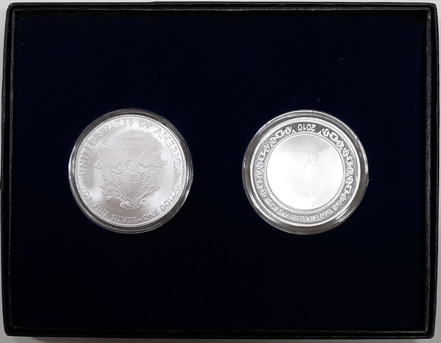 2010 US American Silver Eagle Coin w/Class of 2010 Silver Round BU in Box