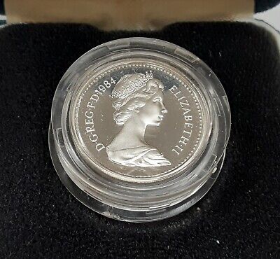 1984 United Kingdom 1 Pound - Proof Silver Piedfort - w/Box & COA