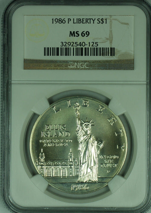 1986 Statue of Liberty Commemorative Silver $1 Dollar NGC MS 69 (49)