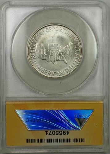 1954-D Booker T Washington Silver Half-Dollar Coin 50C ANACS MS-65 (9A)