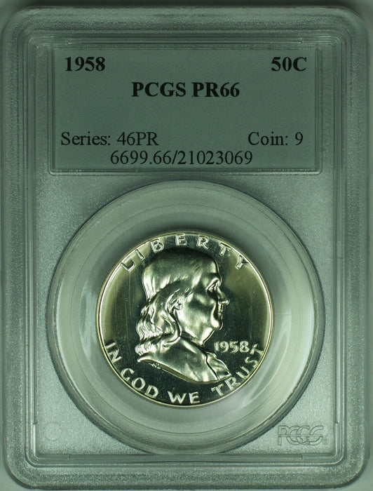 1958 Franklin Half Dollar Proof .50C PCGS PR 66 (18)