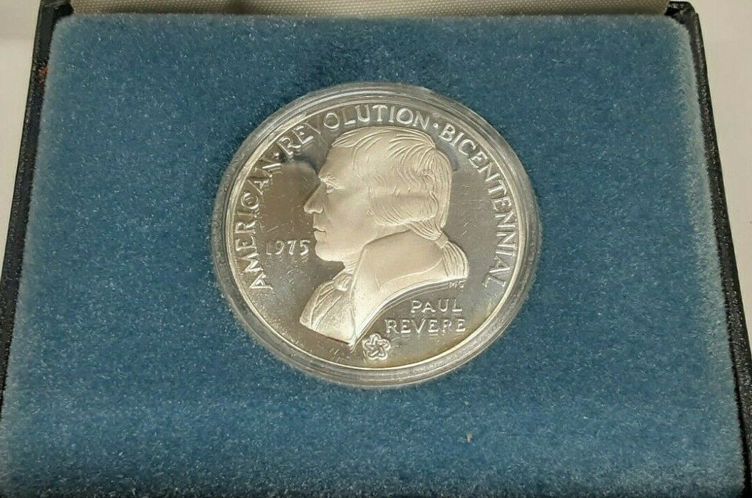 1975 Paul Revere American Revolution Bicentennial Silver Medal in OGP