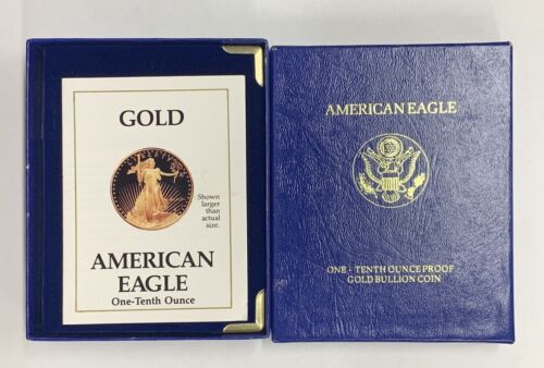 1990-P $5 American Proof Gold Eagle, 1/10 OZ Fine Gold Coin-Box & COA