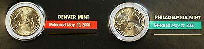 (2) 2000 South Carolina Colorized State Quarter P&D-BU-w/Colorful Display Card