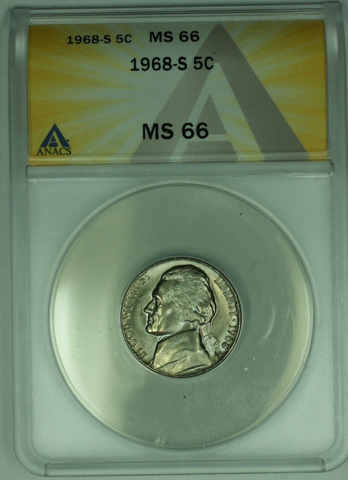 1968-S Jefferson Nickel 5C ANACS MS 66 (52)