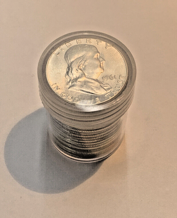1961 Franklin Half Dollar BU/UNC Roll-20 Coins