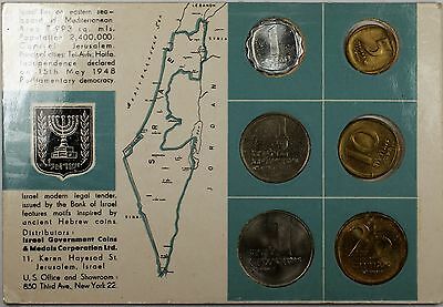 1963 Coins of Israel 6 Coin Brilliant Uncirculated Set Original Mint Packging