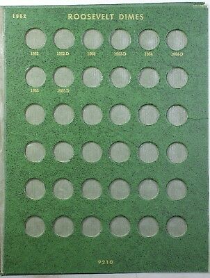 1916-1965 Used Empty Green Whitman Mercury-Roosevelt Dime Coin Album No.9210 (E)