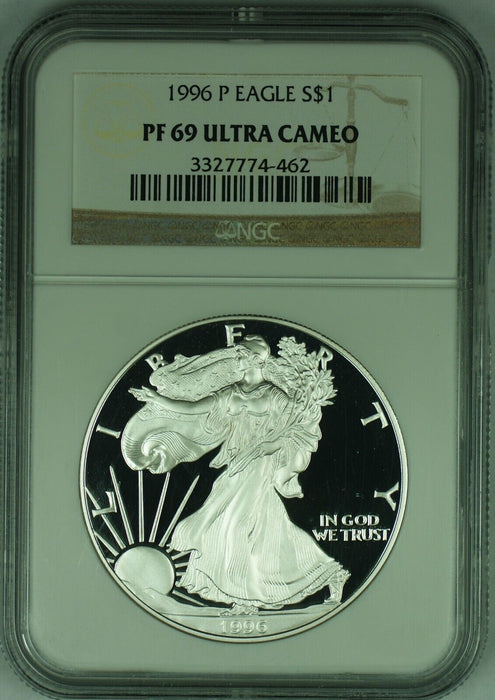 1996-P American Proof Silver Eagle $1 NGC PF 69 Ultra Cameo (49)