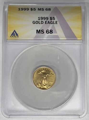 1999 $5 American Gold Eagle Coin ANACS MS 68