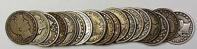 1906-D Barber Half Dollar 50c Roll 20 Circulated 90% Old Silver Coins Lot