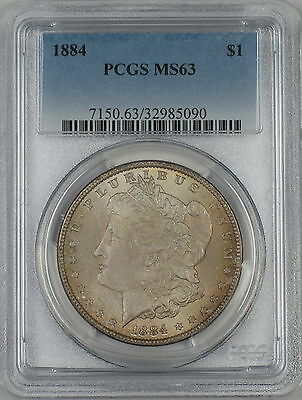 1884 Morgan Silver Dollar $1 Coin PCGS MS-63 Toned (Tc)