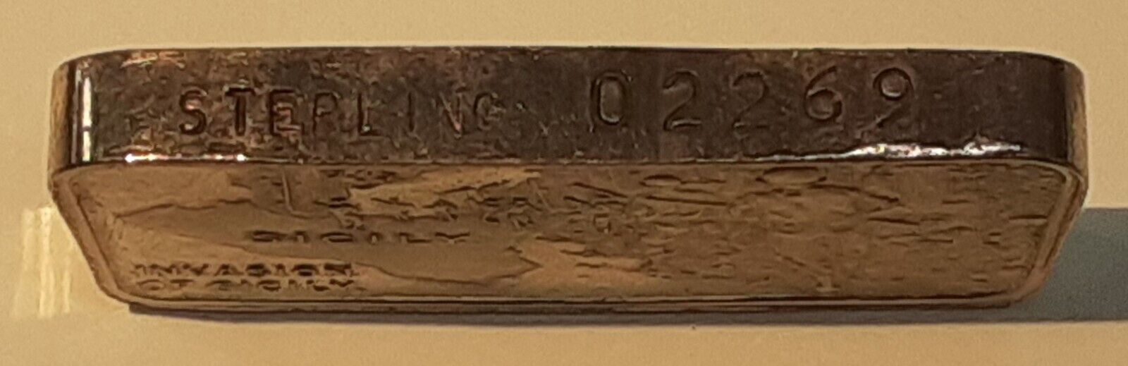 1974-78 Lincoln Mint .925 Silver 45.7 Gram Bar Invasion of Sicily SB7