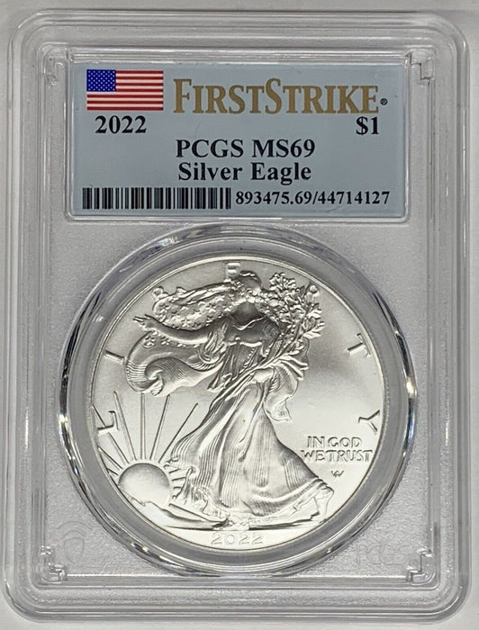 2022 American Silver $1 Eagle PCGS MS 69 First Strike (4)